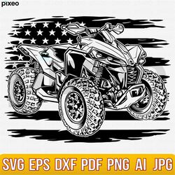 us 4 wheeler svg, atv svg, 4 wheeler svg, off-road svg, atv clipart, atv shirt, atv cricut, atv driving svg, outdoor svg