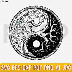tree of life yin yang svg, yin yang svg, tree of life svg, yin yang clipart, yin yang cricut, tree of life clipart, celt