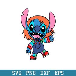 Stitch Chucky Good Guy Svg, Stitch Horror Svg, Halloween Svg, Png Dxf Eps Digital File