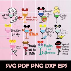 disney wine glass svg, disney wine glass png, disney wine glass eps. disney wine glass dxf, disney wine glass clipart