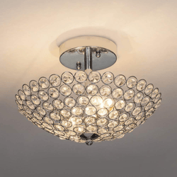 Crystal Bedroom Ceiling Lamp Round Mini And Simple