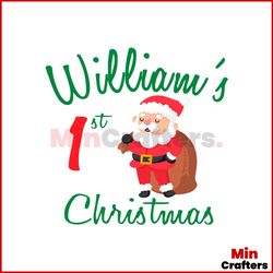 William's 1St Christmas Svg, Boys First Christmas Svg, Christmas Baby Outfit Svg