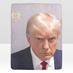 Trump Mugshot Blanket Lightweight Soft Microfiber Fleece