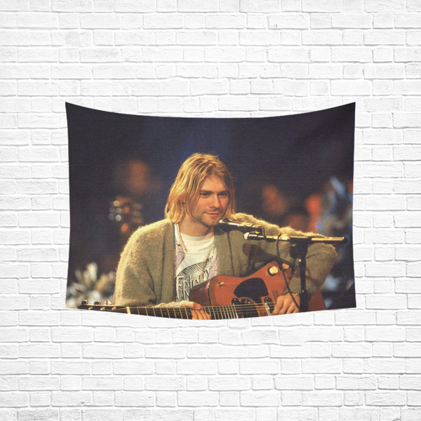 Kurt Cobain Wall Tapestry, Cotton Linen Wall Hanging.png