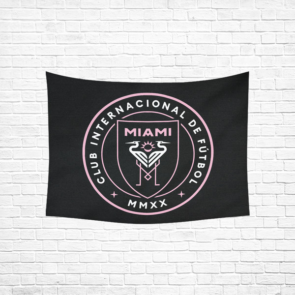 Inter Miami CF Wall Tapestry, Cotton Linen Wall Hanging.png