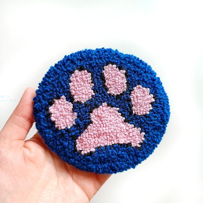 Paw coasters Tufted coasters Punch needle coasters Christmas coasters Christmas gifts Sweet Home Coasters Mug coasters