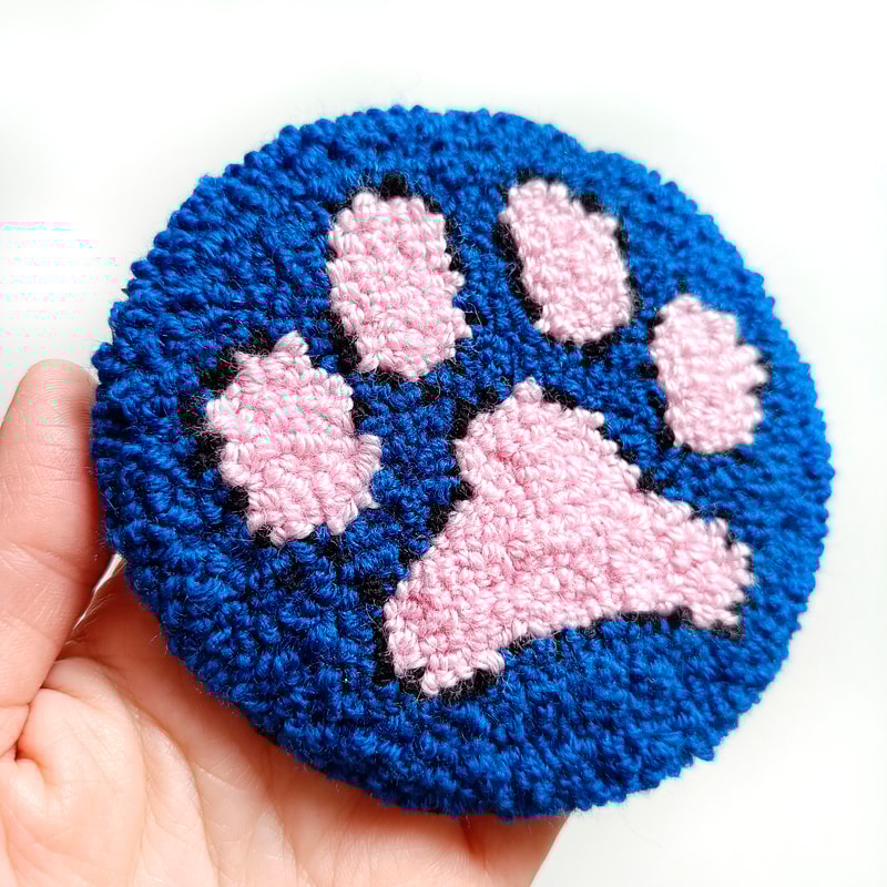 Paw coasters Tufted coasters Punch needle coasters Christmas coasters Christmas gifts Sweet Home Coasters Mug coasters