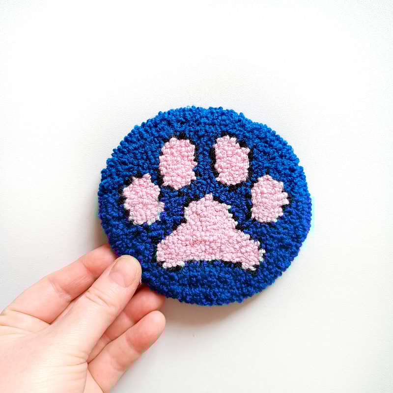 Paw coasters Tufted coasters Punch needle coasters Christmas coasters Christmas gifts Sweet Home Coasters Mug coasters