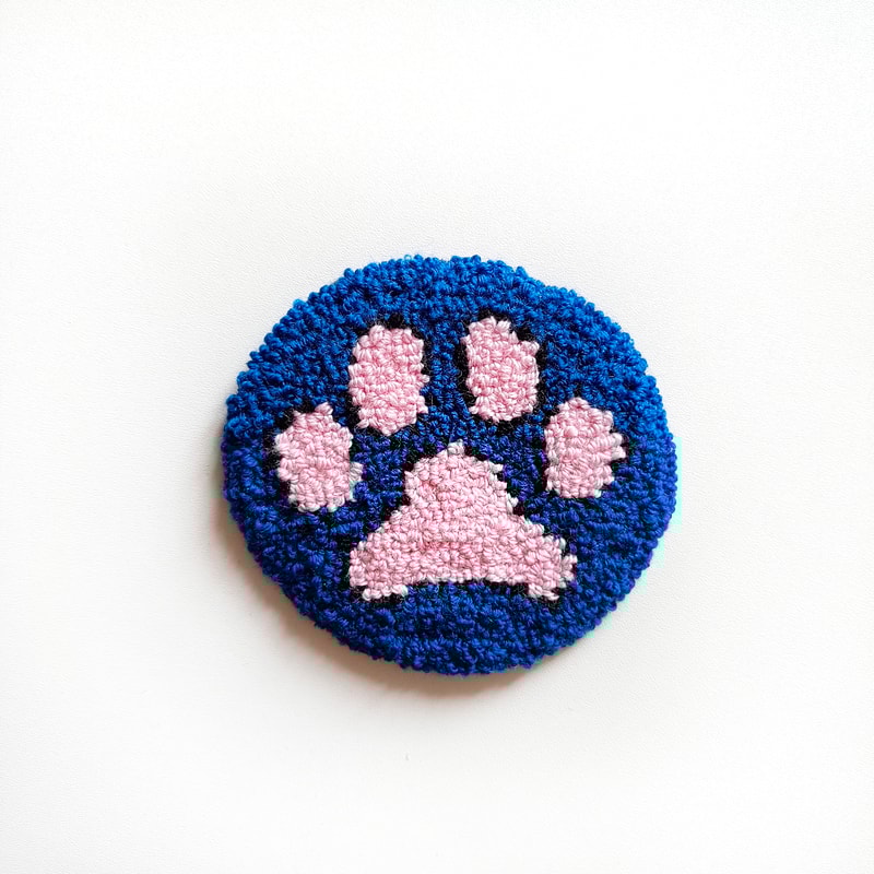 Paw coasters Tufted coasters Punch needle coasters Christmas coasters Christmas gifts Sweet Home Coasters Mug coasters