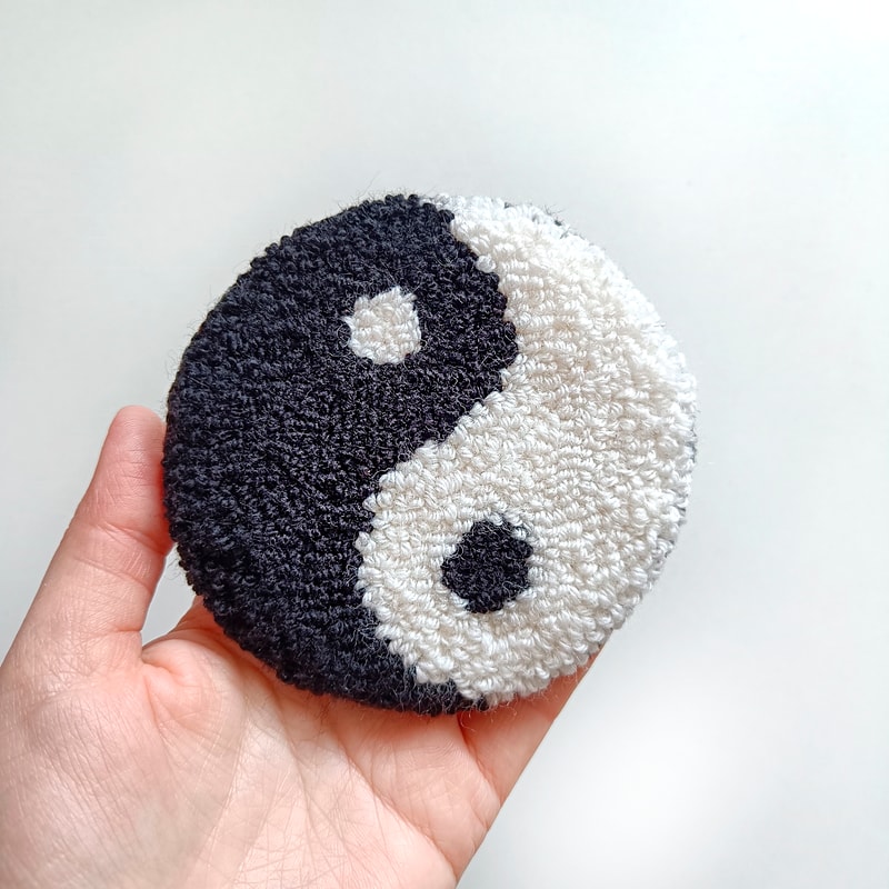 Yin Yang coasters Tufted coasters Punch needle coasters Christmas coasters Christmas gifts Sweet Home Coasters Mug coast