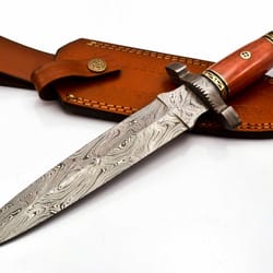 beautifull custom handmade damascus steel hunting dagger knife,