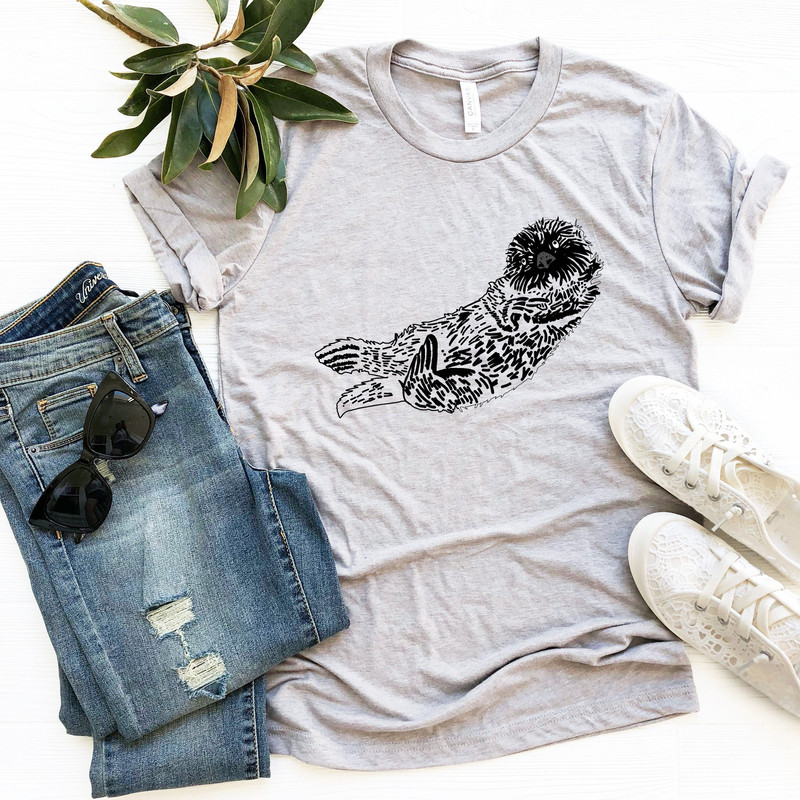 Cute Otter Shirt, Otter Lover Tee, Sea Otter Shirt, Animal Lover Shirt, Funny Otter T Shirt, Animal Print Shirt, River Otter Shirt - 2.jpg