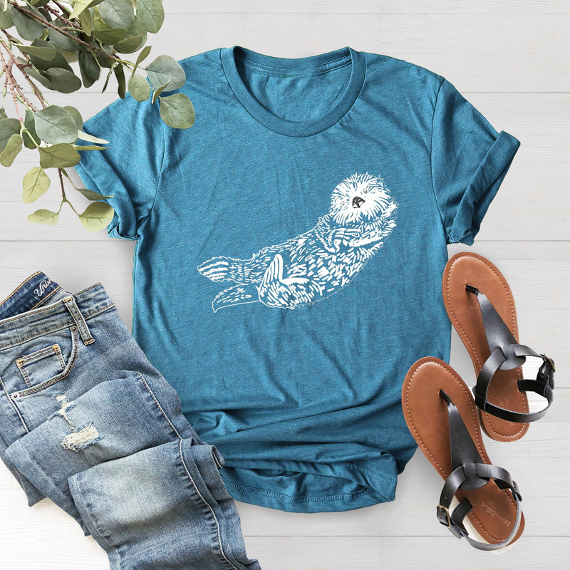 Cute Otter Shirt, Otter Lover Tee, Sea Otter Shirt, Animal Lover Shirt, Funny Otter T Shirt, Animal Print Shirt, River Otter Shirt - 3.jpg