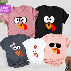 cute turkey fall thanksgiving shirt, thanksgiving family mat