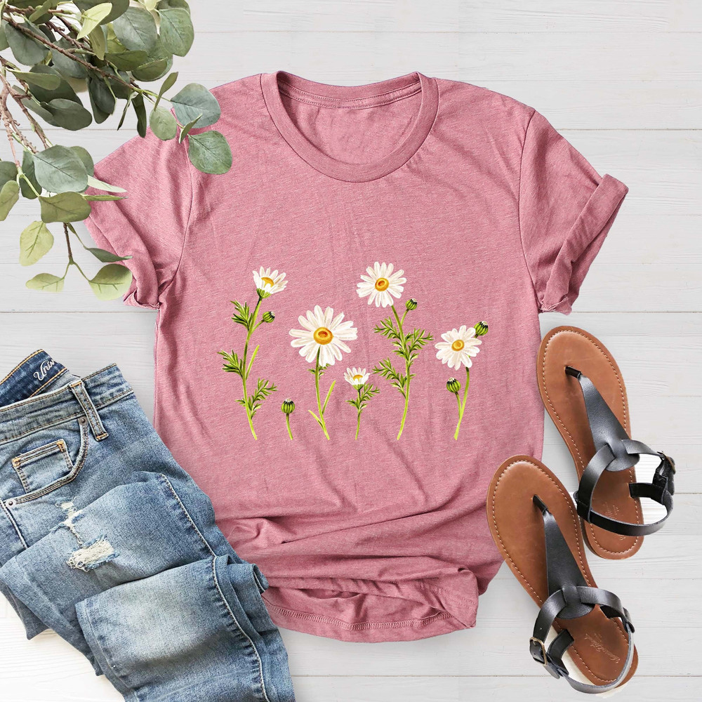 Daisy Shirt, Wildflower Shirt, Birth Month Flower, Summer Shirt, Daisy Flower Tee, Gift For Sister, Daisy Women's Shirt, Gift For Mom - 4.jpg