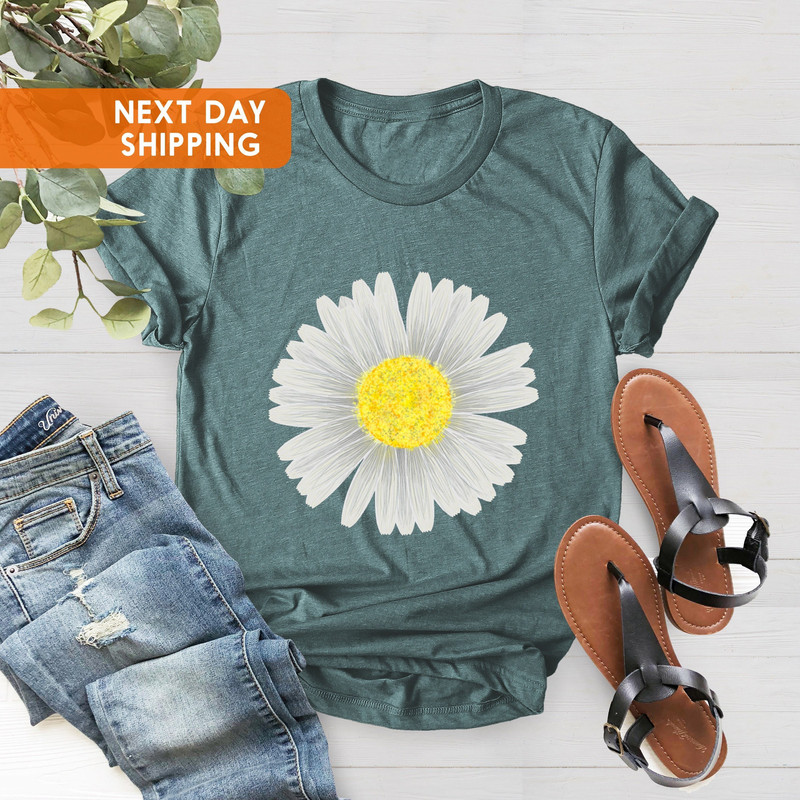 Daisy Women's Shirt, Wildflower Shirt,Spring Shirt, Birth Month Flower, Summer Shirt, Daisy Flower Tee, Daisy T-shirt, Mothers Day Gift - 1.jpg