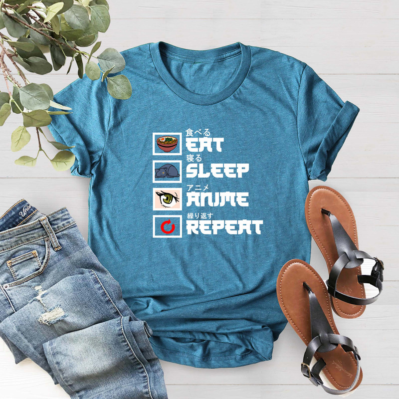 Eat Sleep Anime Repeat Shirt, Japanese Anime Shirt, Anime Otaku Shirt, Anime Birthday Gift tee, Anime Lover Shirt, Shirt Gift for Anime Fan - 3.jpg