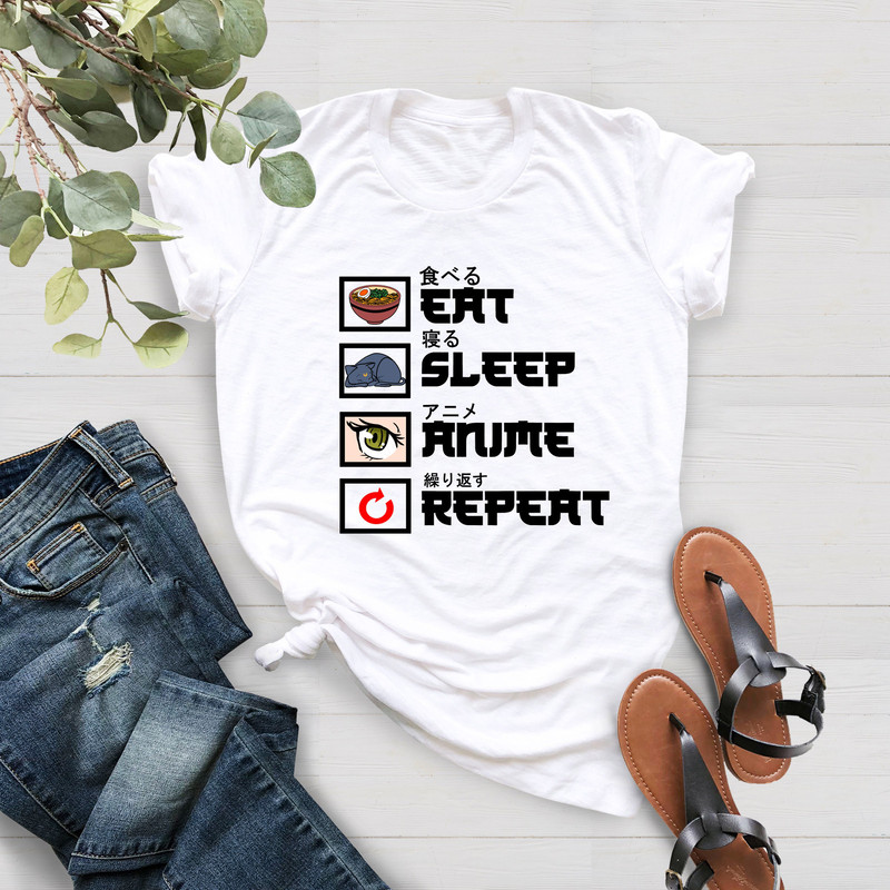 Eat Sleep Anime Repeat Shirt, Japanese Anime Shirt, Anime Otaku Shirt, Anime Birthday Gift tee, Anime Lover Shirt, Shirt Gift for Anime Fan - 5.jpg