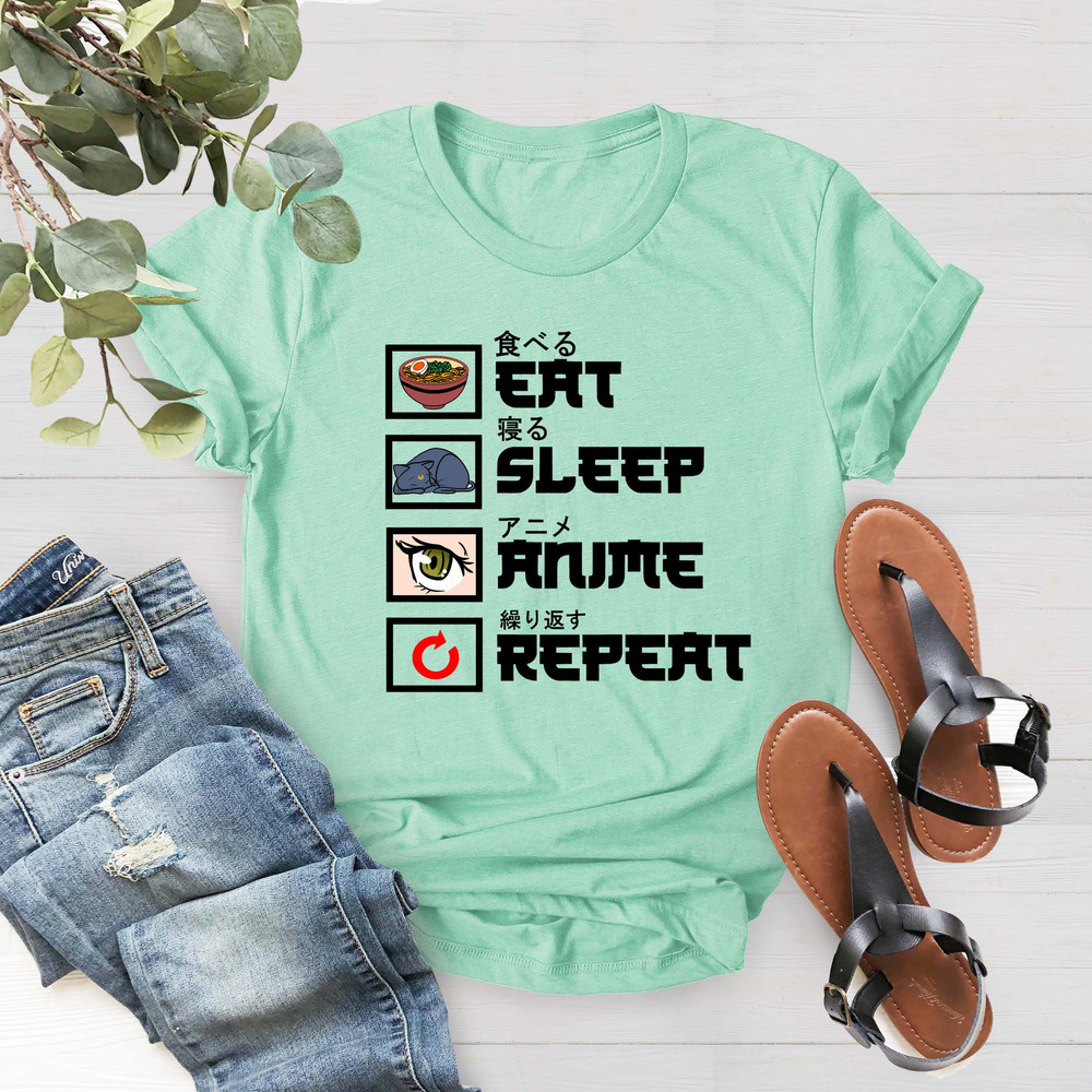 Eat Sleep Anime Repeat Shirt, Japanese Anime Shirt, Shirt Gift for Anime Fan, Anime Lover Shirt, Anime Otaku Shirt, Anime Birthday Gift tee - 4.jpg