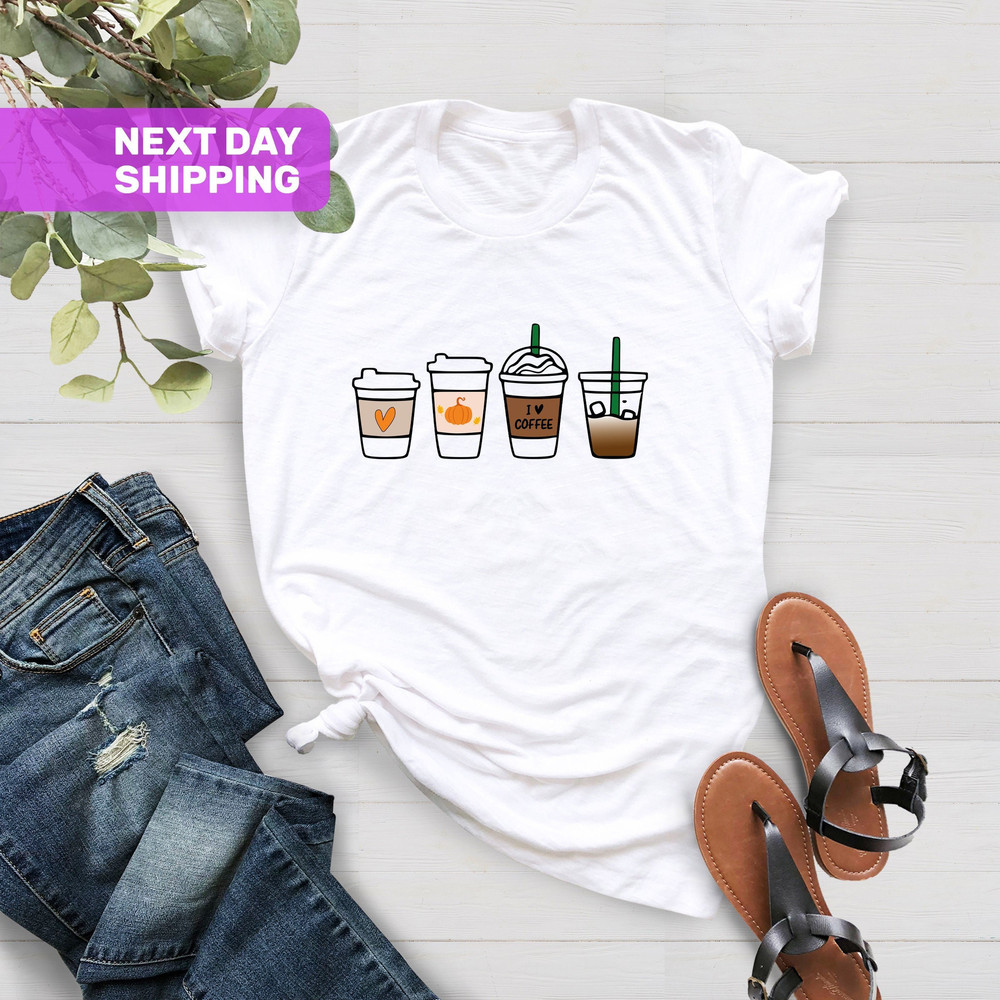 Fall Coffee Shirt, Pumpkin Spice Shirt, Thanksgiving Shirt, Halloween Shirt, Cute Fall Shirt, Womens Fall Shirt, Pumpkin Latte Drinks Shirt - 1.jpg