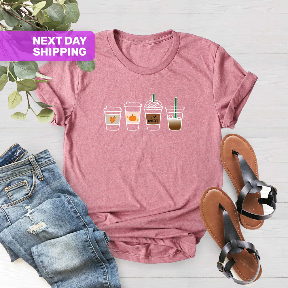 Fall Coffee Shirt, Pumpkin Spice Shirt, Thanksgiving Shirt, Halloween Shirt, Cute Fall Shirt, Womens Fall Shirt, Pumpkin Latte Drinks Shirt - 2.jpg