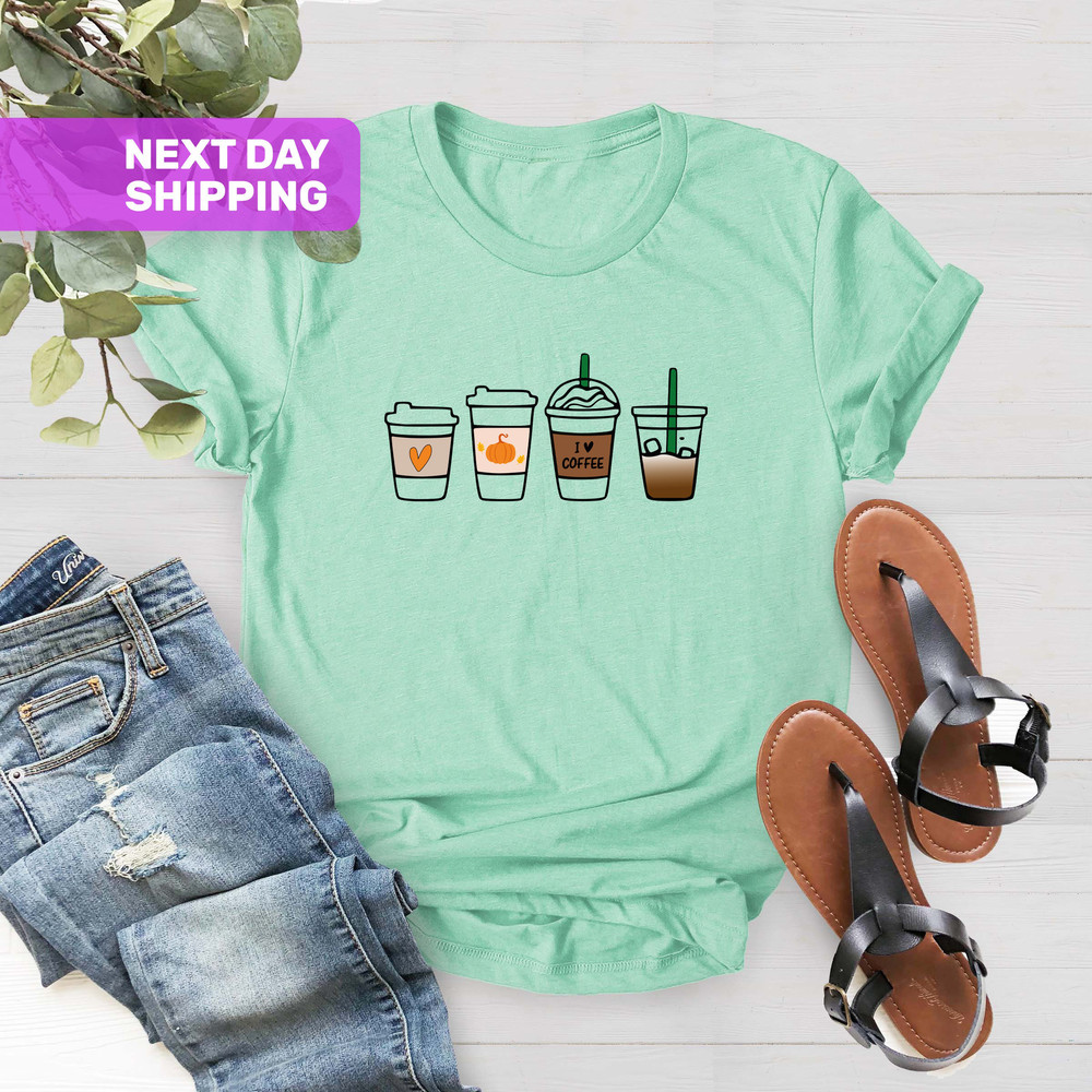 Fall Coffee Shirt, Pumpkin Spice Shirt, Thanksgiving Shirt, Halloween Shirt, Cute Fall Shirt, Womens Fall Shirt, Pumpkin Latte Drinks Shirt - 5.jpg