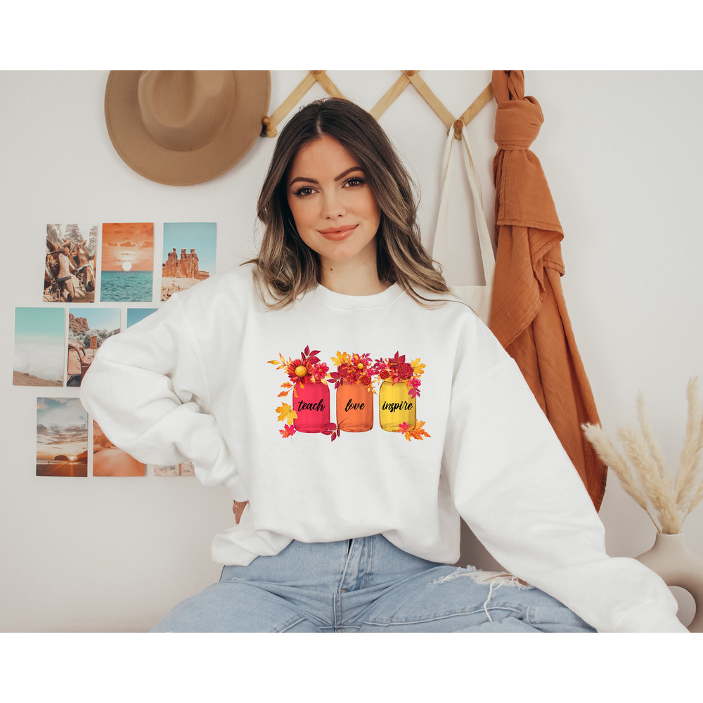 Fall Teacher Sweatshirt, Thankful Floral Sweatshirt, Teach Love Inspire Shirt,Thanksgiving Gift,Teacher Thanksgiving Shirt,Fall School Shirt - 2.jpg