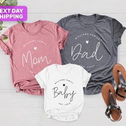 family last name & est. year personalized, family shirts, mo