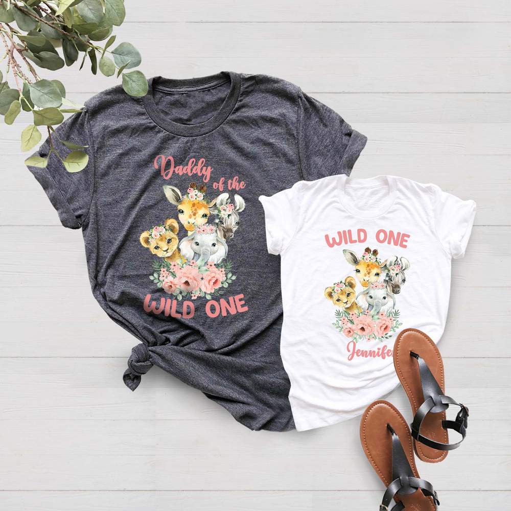 Family Safari Floral Birthday T-Shirts, Wild One Family Birthday T-Shirts, Wild One, Wild Thing Birthday, Matching Family Wild One T-Shirt - 3.jpg