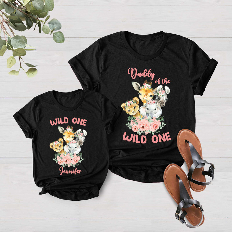 Family Safari Floral Birthday T-Shirts, Wild One Family Birthday T-Shirts, Wild One, Wild Thing Birthday, Matching Family Wild One T-Shirt - 4.jpg