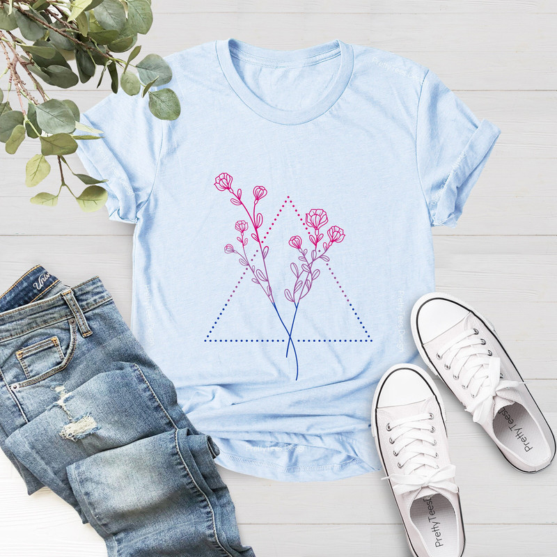 Floral Bisexual Pride Shirt, Bisexual Shirt, Floral Bisexual, Bisexual Rights, Bi Pride Shirt, Bisexual T-Shirt, Minimalist Flower Bisexual - 3.jpg