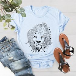 floral lion shirt, lion flower shirt, animal lover, cute shi