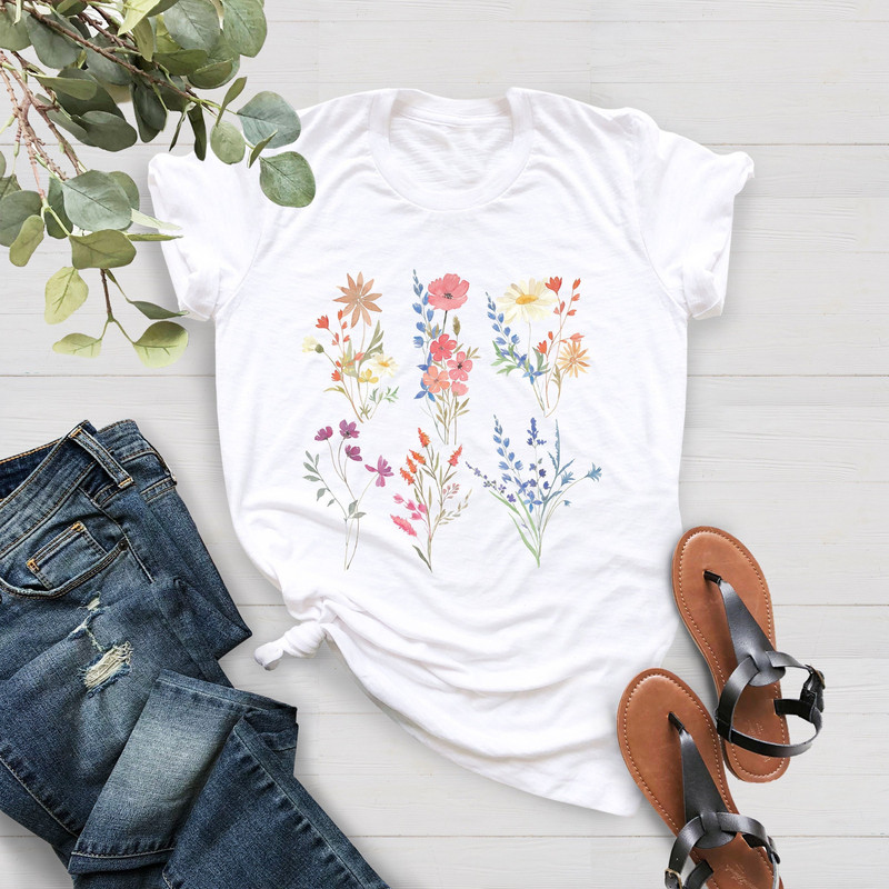 Flower Shirt, Wildflower Mom Shirt, Botanical Shirt, Spring Shirt, Mother Day Gift, Flower Gardener Gift, Gift For Mom,Vintage Flower Shirt - 1.jpg