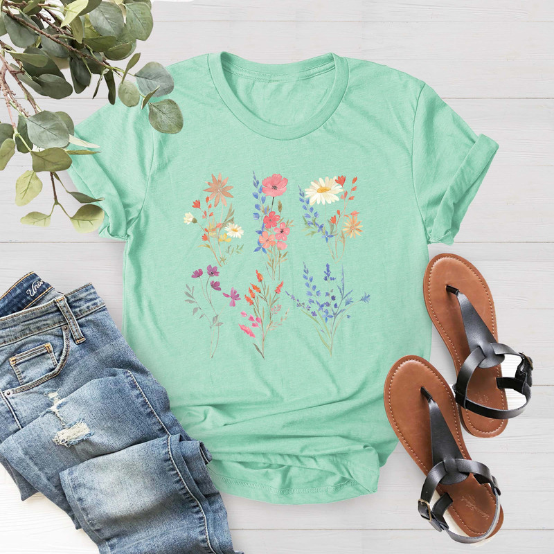 Flower Shirt, Wildflower Mom Shirt, Botanical Shirt, Spring Shirt, Mother Day Gift, Flower Gardener Gift, Gift For Mom,Vintage Flower Shirt - 3.jpg