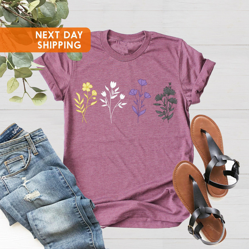 Flowers Non Binary Pride T-Shirt, Scret Enby Unisex Gift, Flower Shirt, LGBT NB Genderqueer, Non-Binary Flag Flowers, LGBTQ Pride Month Gift - 3.jpg