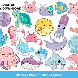 Bundle Layered Svg, Sea Animals Svg, Animals Svg, Love Svg, Digital Download, Clipart, PNG, SVG, Cricut, Cut File