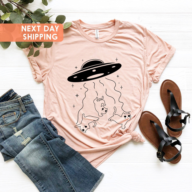 Funny Cat Shirt, Cat T Shirt, Cat And Ufo Shirts, Funny Ufo Cat Shirt, Cat T-Shirt, Catduction TShirt, Cat Lovers Shirt, Cat Owner Gift - 2.jpg