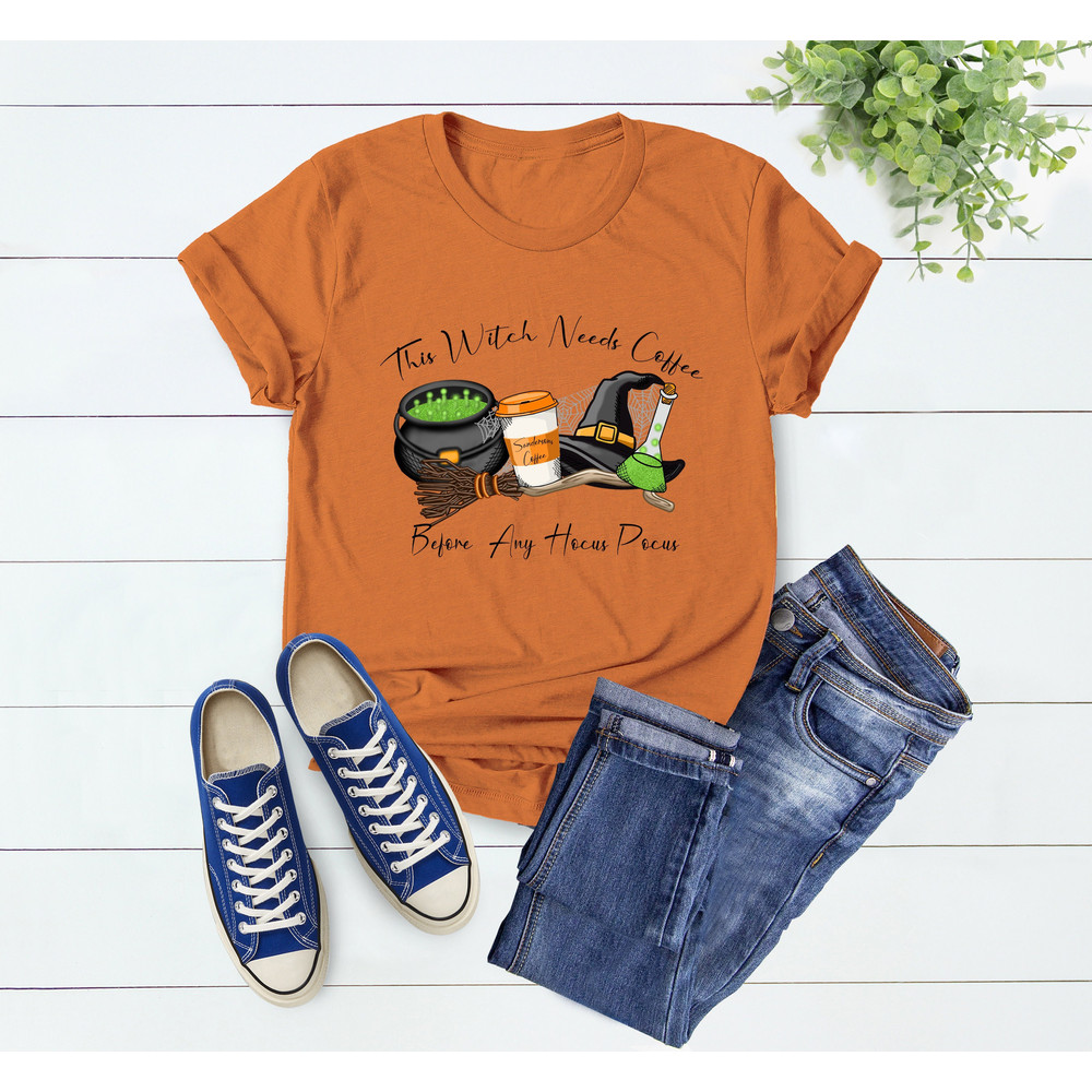 Funny Halloween Shirt, Halloween Shirt, Halloween Tshirt, Hocus Pocus Shirt, Witch Shirt, Coffee Lover Shirt, This Witch Needs Coffee - 1.jpg