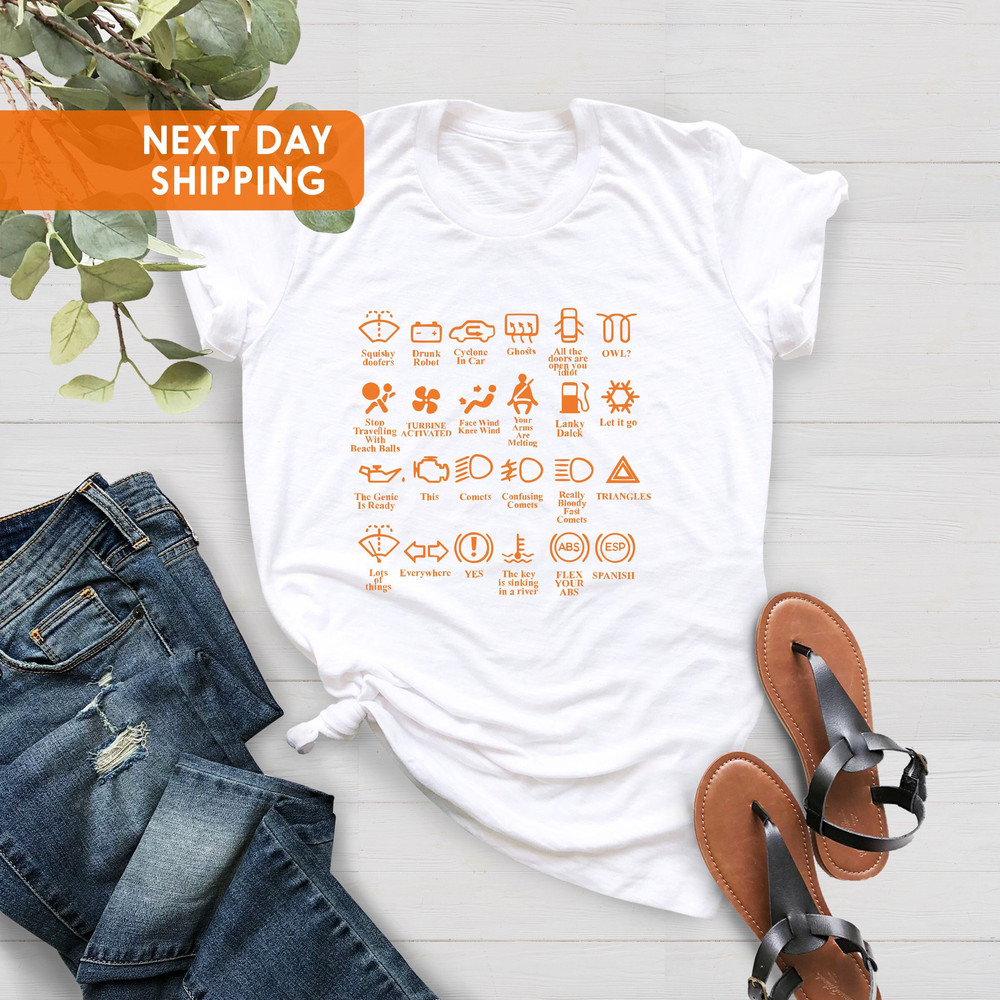 Funny Dash Icons T-Shirt, Car Warning Lights, Dashboard Warning Lights, Fathers Day Shirt,Car Lovers Shirt,Car Mechanic Tee,Gift For Husband - 4.jpg