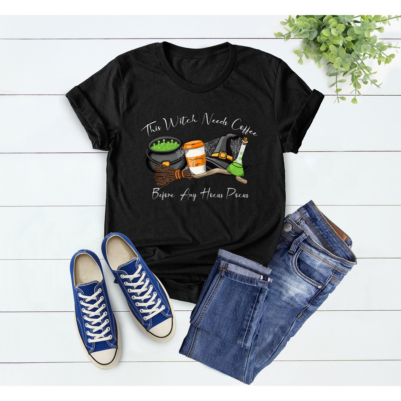 Funny Halloween Shirt, Halloween Shirt, Halloween Tshirt, Hocus Pocus Shirt, Witch Shirt, Coffee Lover Shirt, This Witch Needs Coffee - 2.jpg