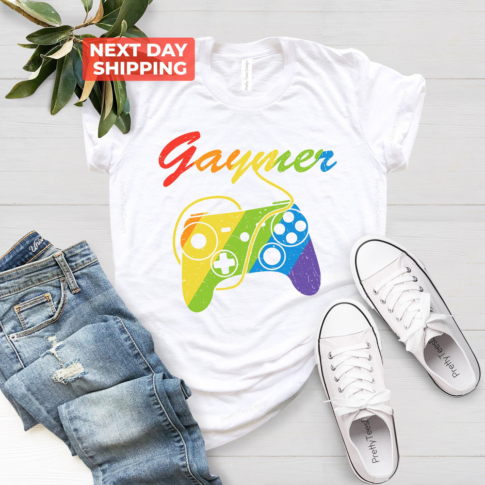 Gaymer T-shirt, Funny LGBTQ Shirt, Gay Pride Shirts, Gay Gift, Gamer Shirt, Black Gay T-shirt, Pride Month Shirts, Pride Rainbow T-shirt - 4.jpg