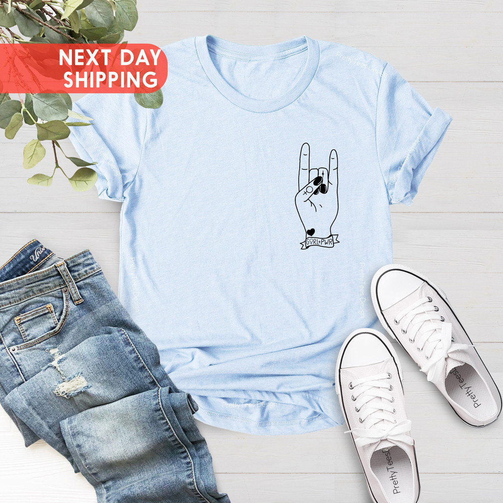 Girl Power Rock Sign T-Shirt, Feminist T-Shirt, Girl Power T-Shirt, Gender Symbol Tee, Christmas Gift For Women,Motivational,Feminist Gifts - 3.jpg