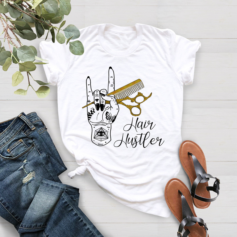 Hair Hustler Hand Shirt, Hair Dresser Gift Shirt, Occupation Tee, Hair Dresser Mom Shirt, Hair Stylist Shirt, Cosmetologist Shirt,Beautician - 2.jpg