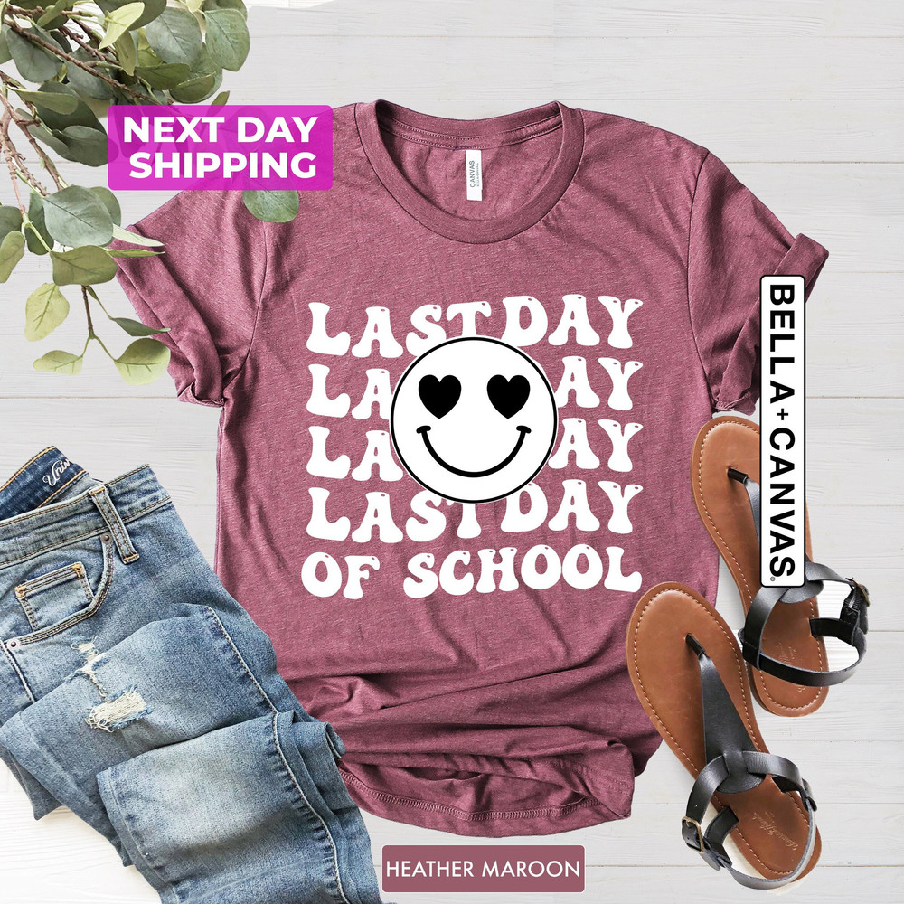 Happy Last Day Of School, School Is Cool, Smile, Back to School Shirts, School Shirts, Graphic Tees, Teacher Shirts, Checkered Shirts - 1.jpg
