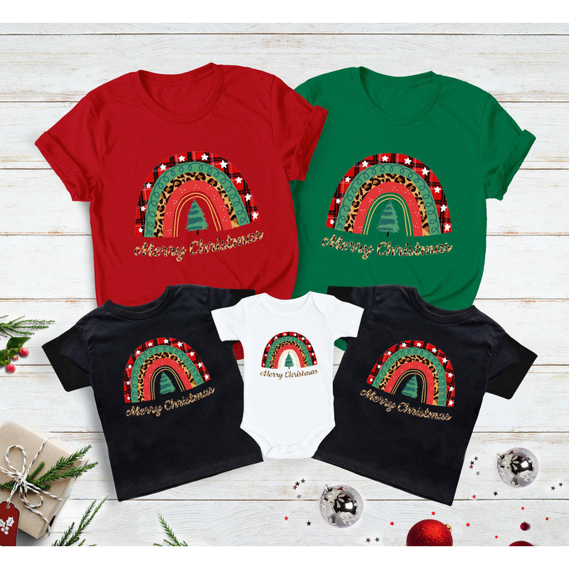 Heart Plaid Merry Christmas Rainbow Shirt, Christmas Family Shirts, Christmas Shirts, Cute Xmas Shirt, Christmas Gift, Holiday Shirt - 2.jpg