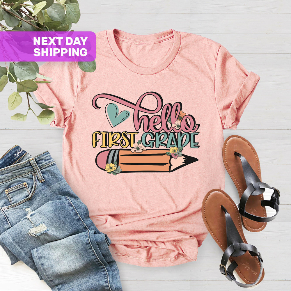 Hello First Grade Shirt, First Grade Shirt, Back To School Shirt, School Shirt, First Day of School Shirt, First Grade Girls and Boys - 2.jpg