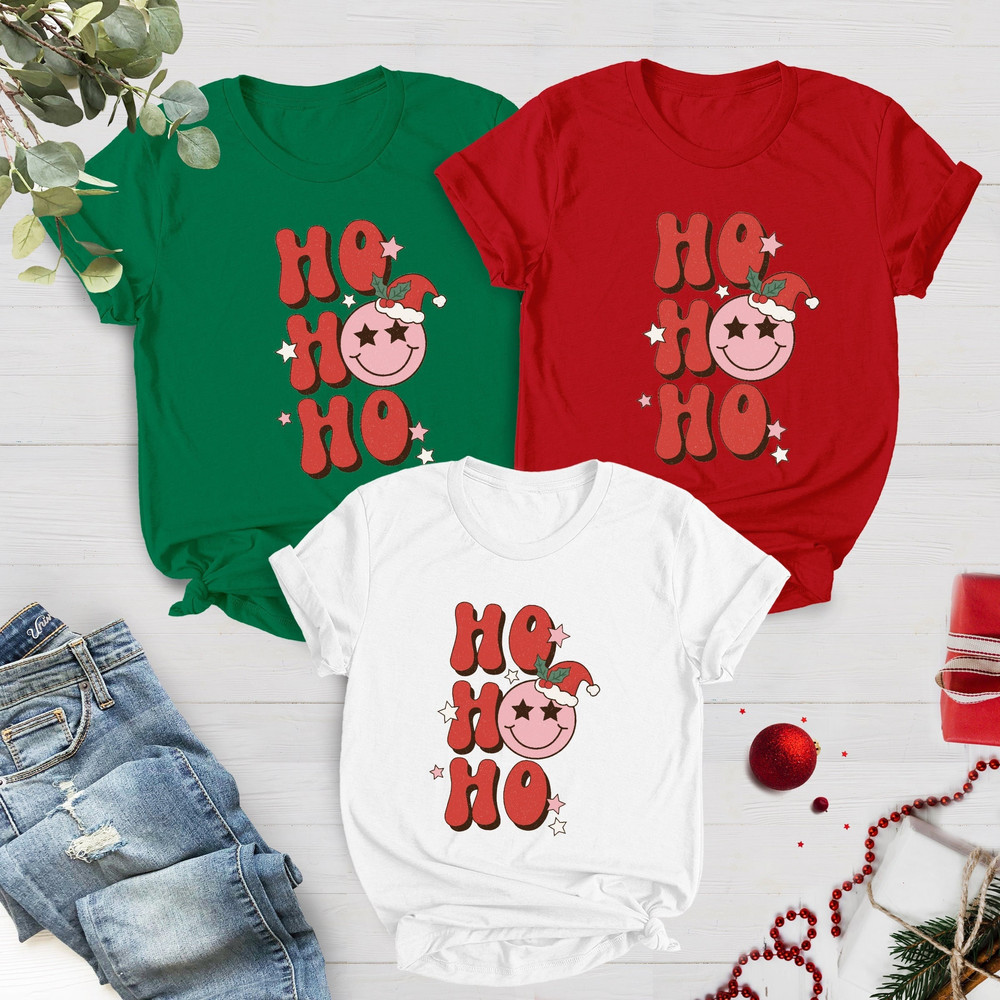 Ho Ho Ho Retro Christmas Shirt, 70s Vintage Christmas Shirt, Cute Xmas Shirts, Women Christmas Shirts, Christmas Gift for Her, 70s Christmas - 1.jpg