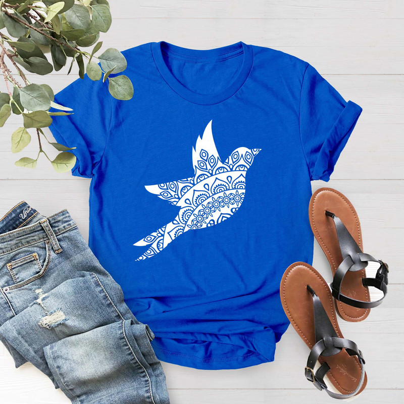 Hummingbird Shirt, Bird Lover Shirt, Floral Hummingbird Shirt, Geometric Design Hummingbird Shirt,Mothers Day Shirt, Bird Watcher Gift Shirt - 4.jpg