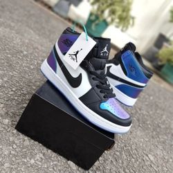 sneakers modern nike air jordan hologram high galaxy