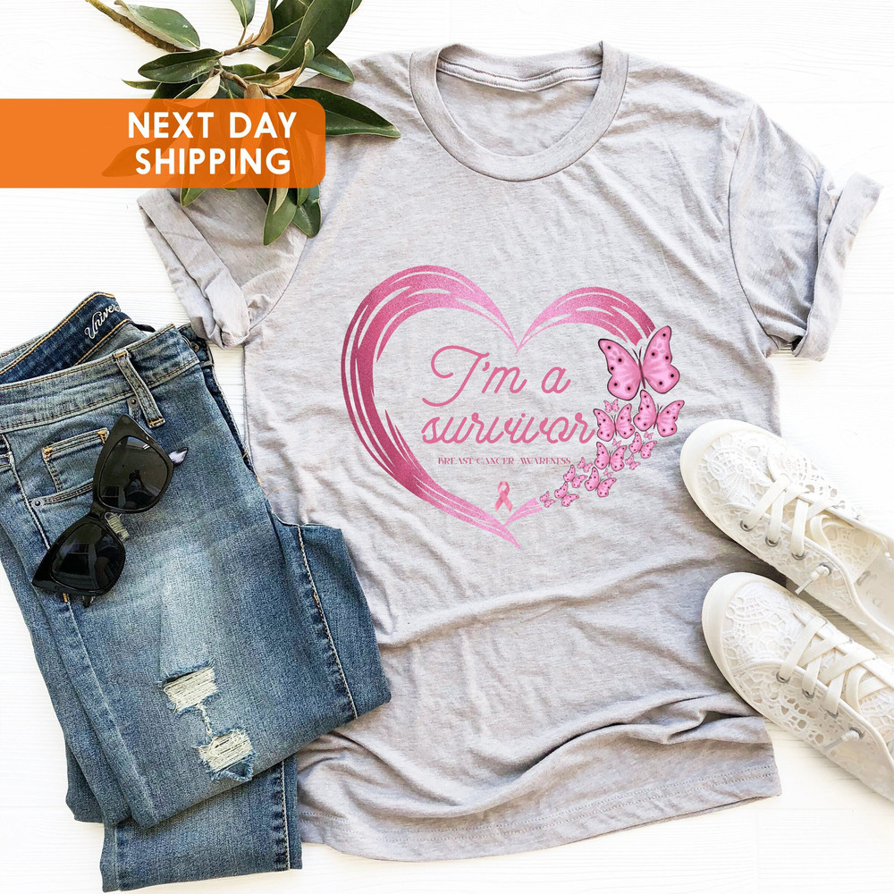 I'm A Survivor T-shirt, Cancer Fighter Shirt, Cancer Awareness Shirt, Pink Ribbon T-shirt, Cancer Survivor T-shirt, Breast Cancer T-shirt - 2.jpg